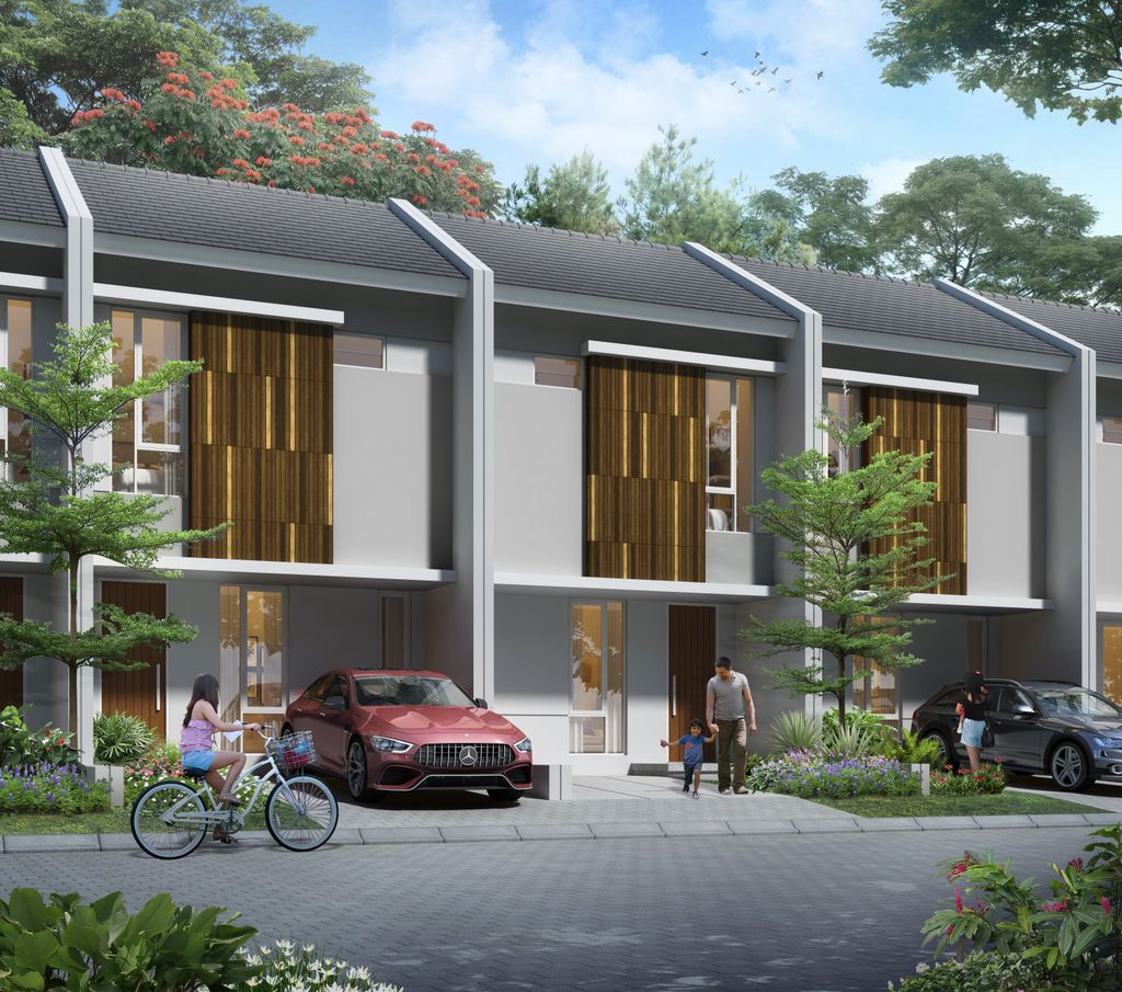 foto tampak rumah tipe PINEWOOD perumahan IMPERIAL WOOD