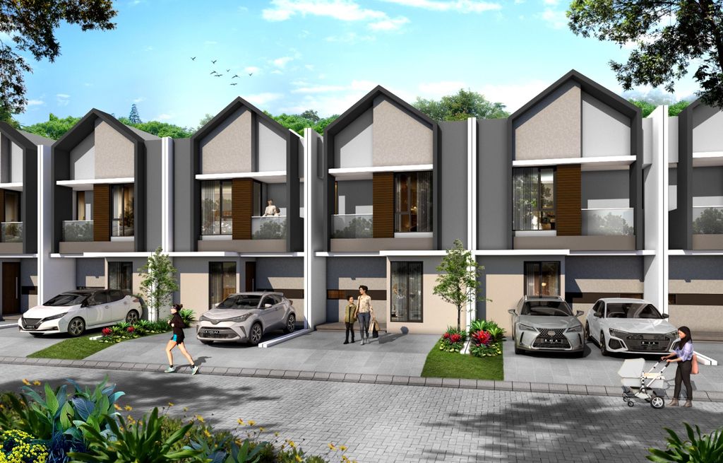 foto tampak rumah tipe BLOOM SUDUT perumahan SPRING BREEZE