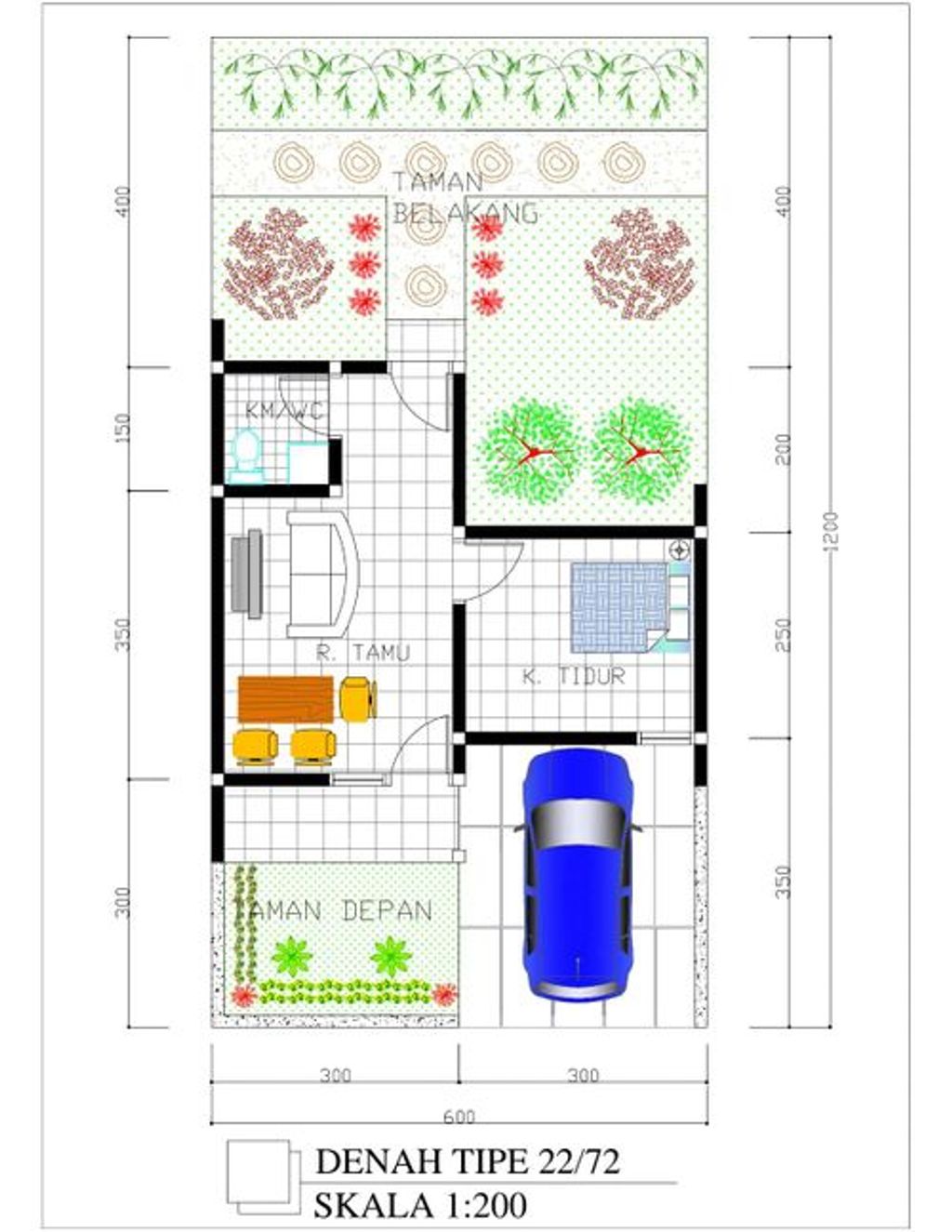 foto denah rumah tipe 21 perumahan RICH GARDEN