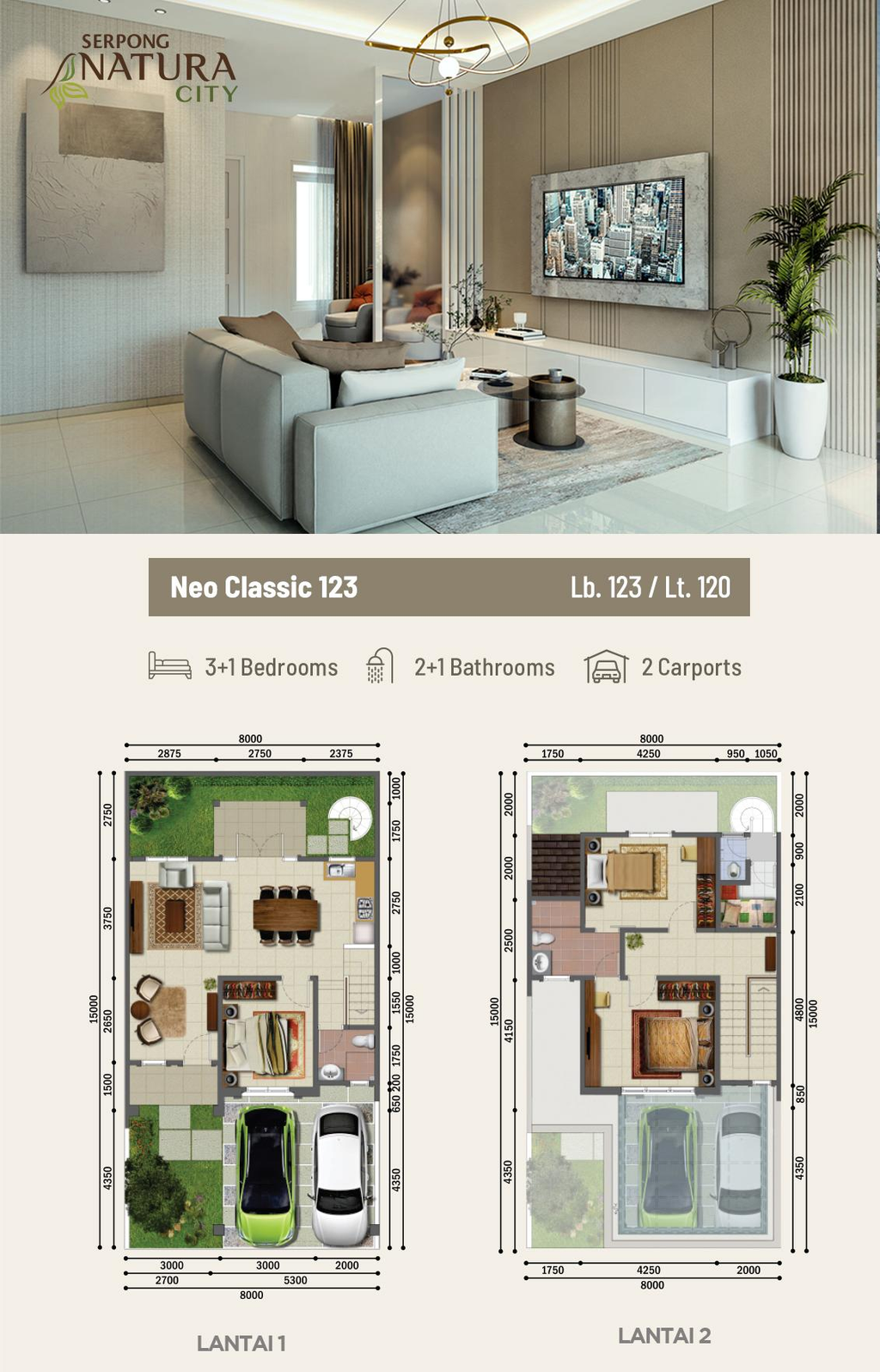 foto denah rumah tipe NS3-0028 perumahan SERPONG NATURA CITY