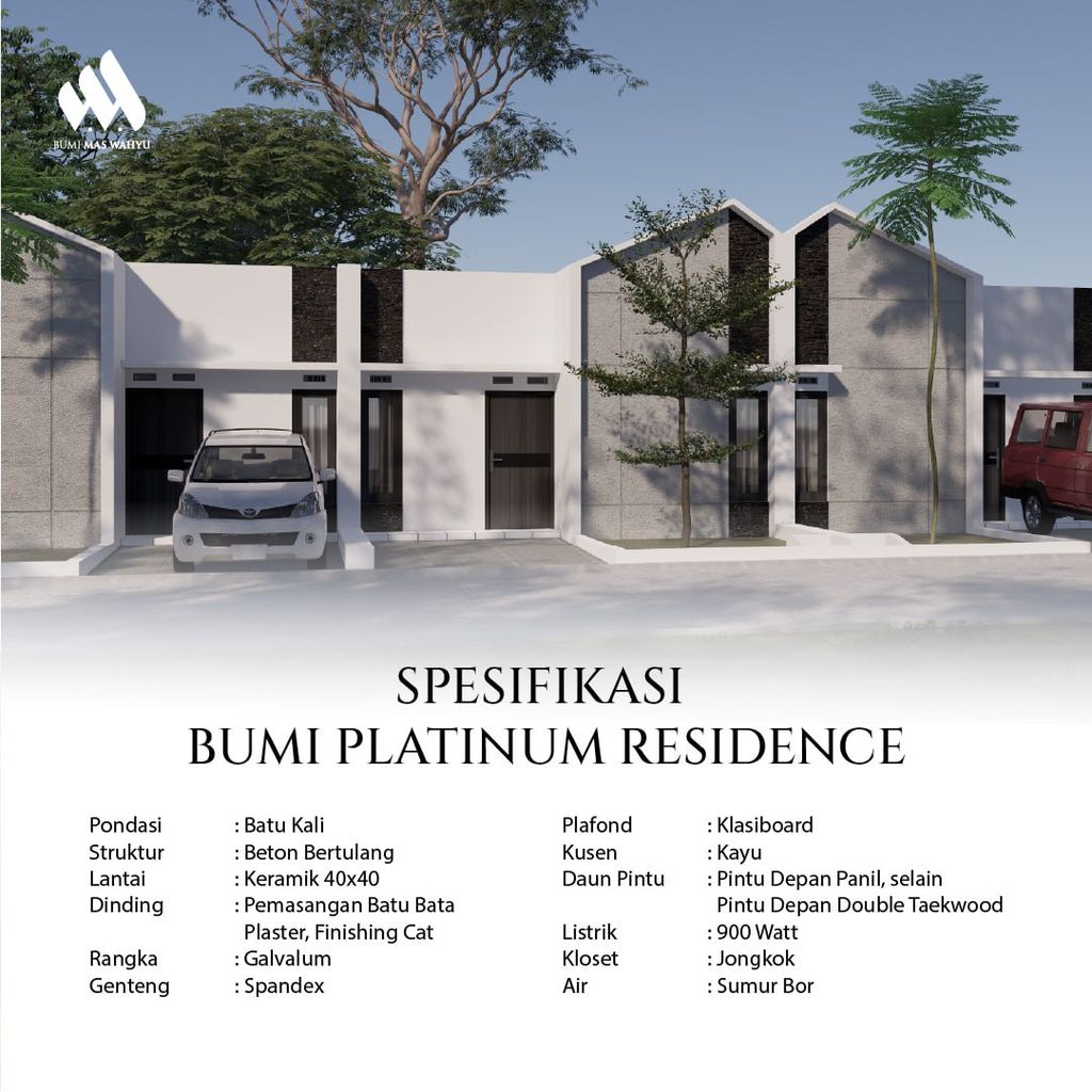 foto tampak rumah tipe MELATI perumahan PERUMAHAN BUMI PLATINUM RESIDENCE