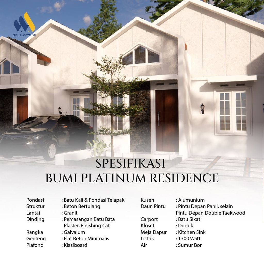 foto tampak rumah tipe MAWAR perumahan PERUMAHAN BUMI PLATINUM RESIDENCE