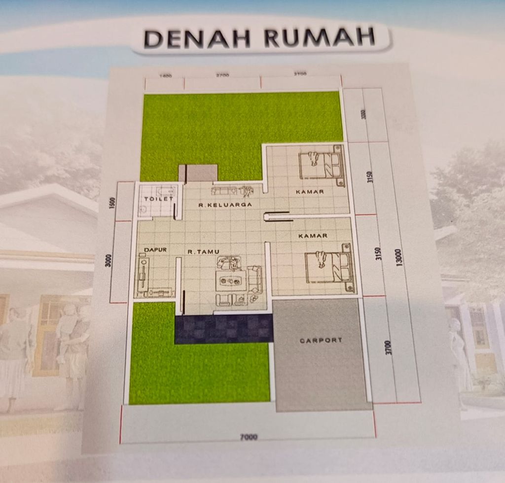 foto denah rumah tipe 36/91 perumahan ALAM MADANI PERMAI