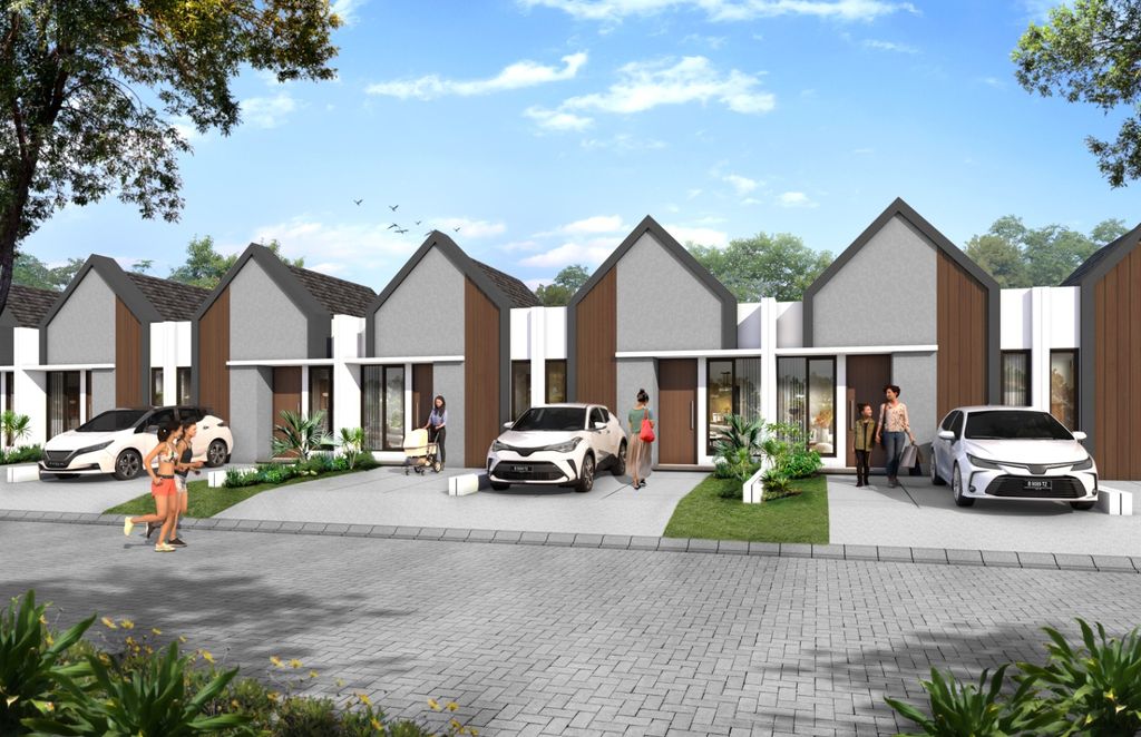 foto tampak rumah tipe BOUGENVILLE perumahan SPRING BREEZE