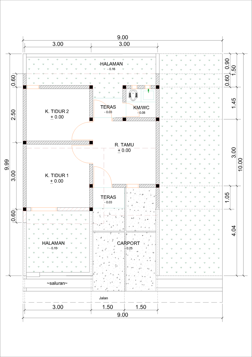 foto denah rumah tipe F31-15 (2025) perumahan Kepuren Residence (Kepuren)
