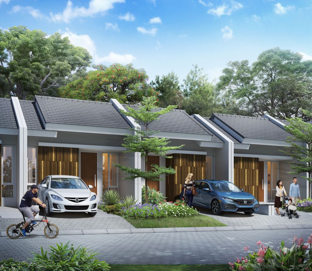 foto tampak rumah tipe ROSEWOOD perumahan IMPERIAL WOOD