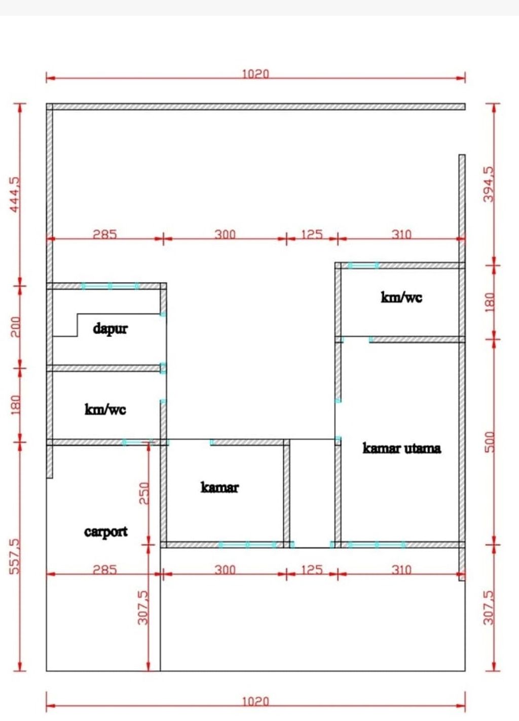 foto denah rumah tipe 39/141 perumahan Royal Tendean Residence