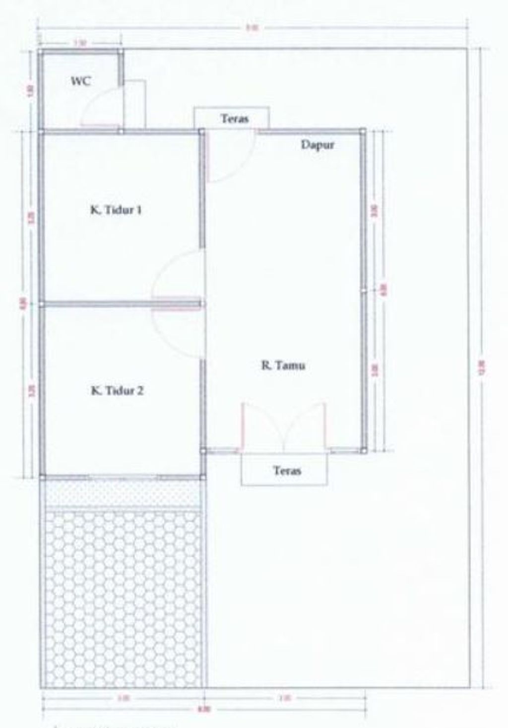 foto denah rumah tipe 36 RSH perumahan ADIRA RESIDENCE