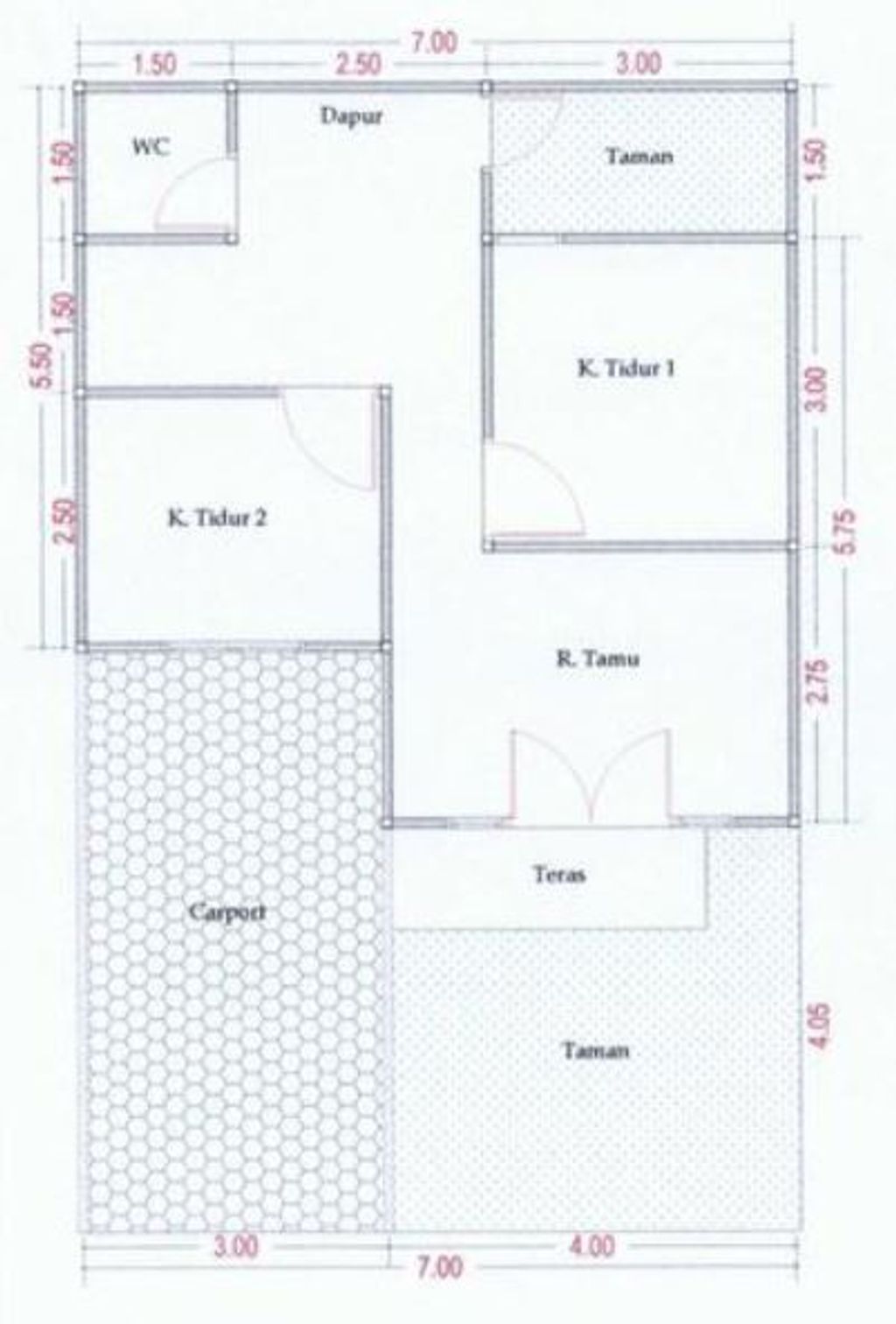 foto denah rumah tipe 45 perumahan ADIRA RESIDENCE