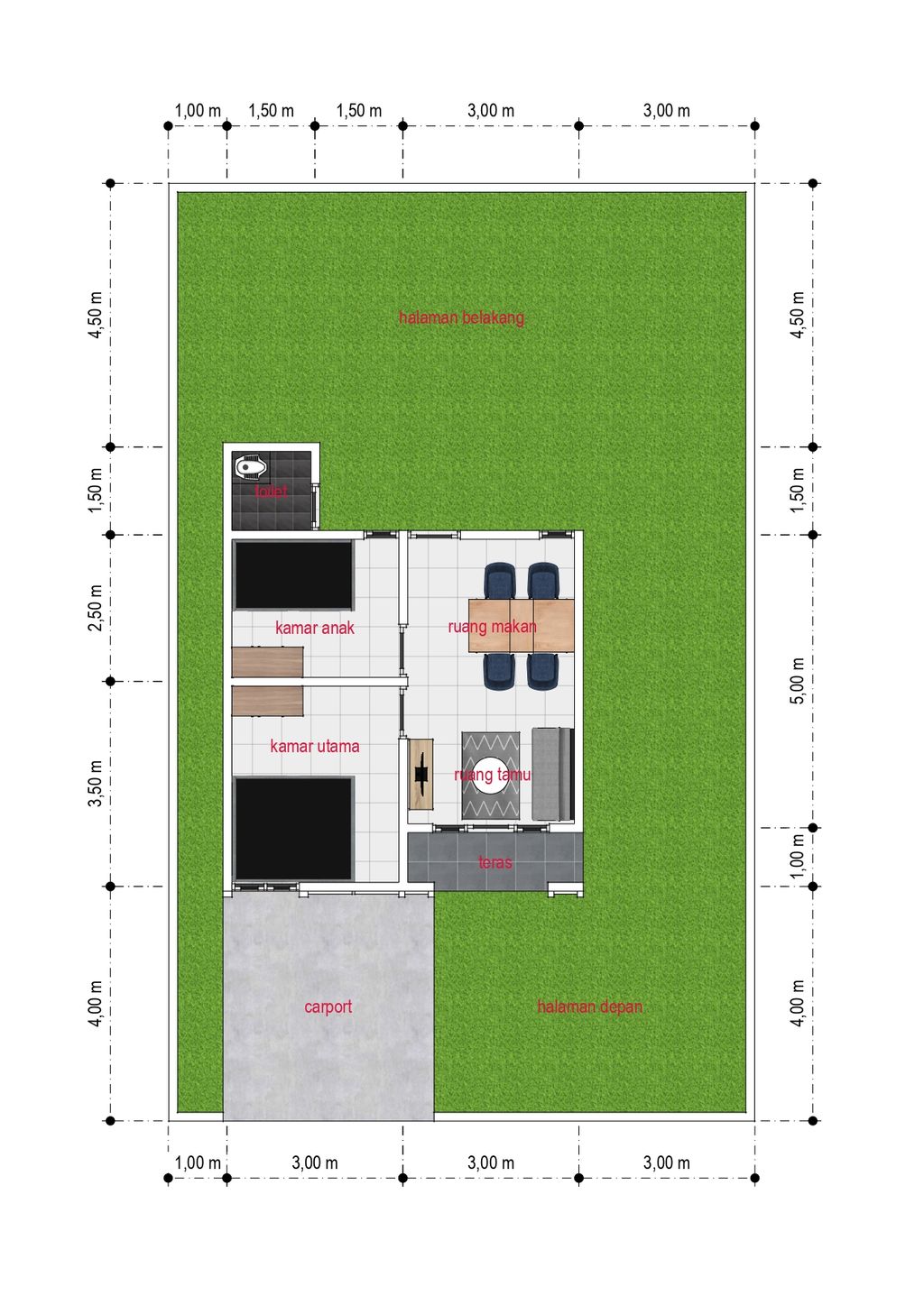 foto denah rumah tipe 36 perumahan CLUSTER CORUNA 2