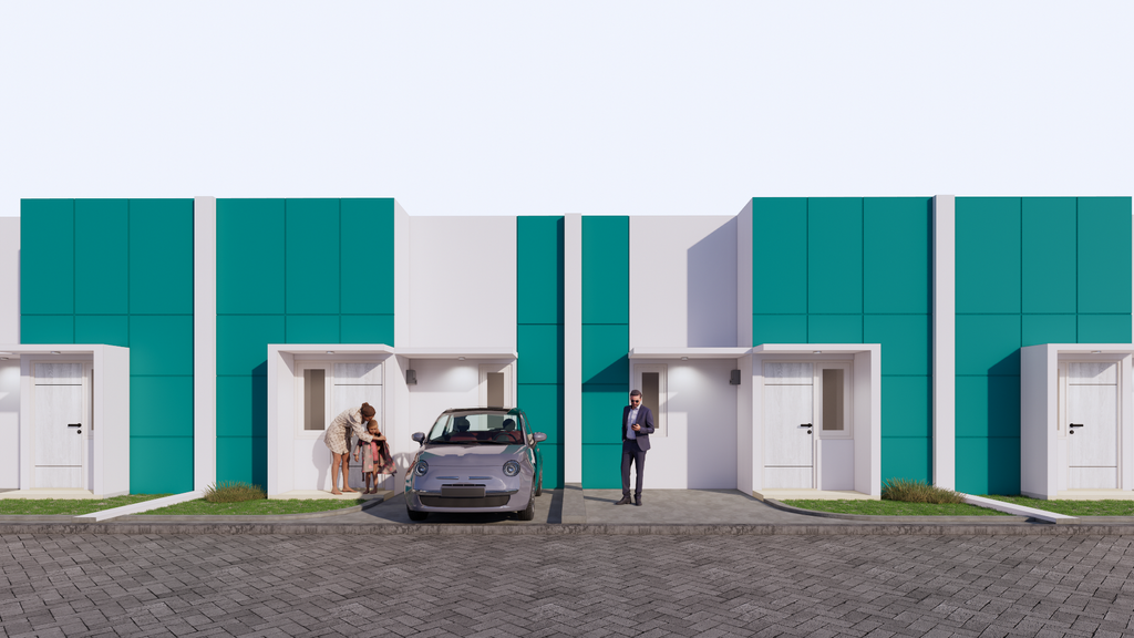 foto tampak rumah tipe 30 perumahan asteria town village