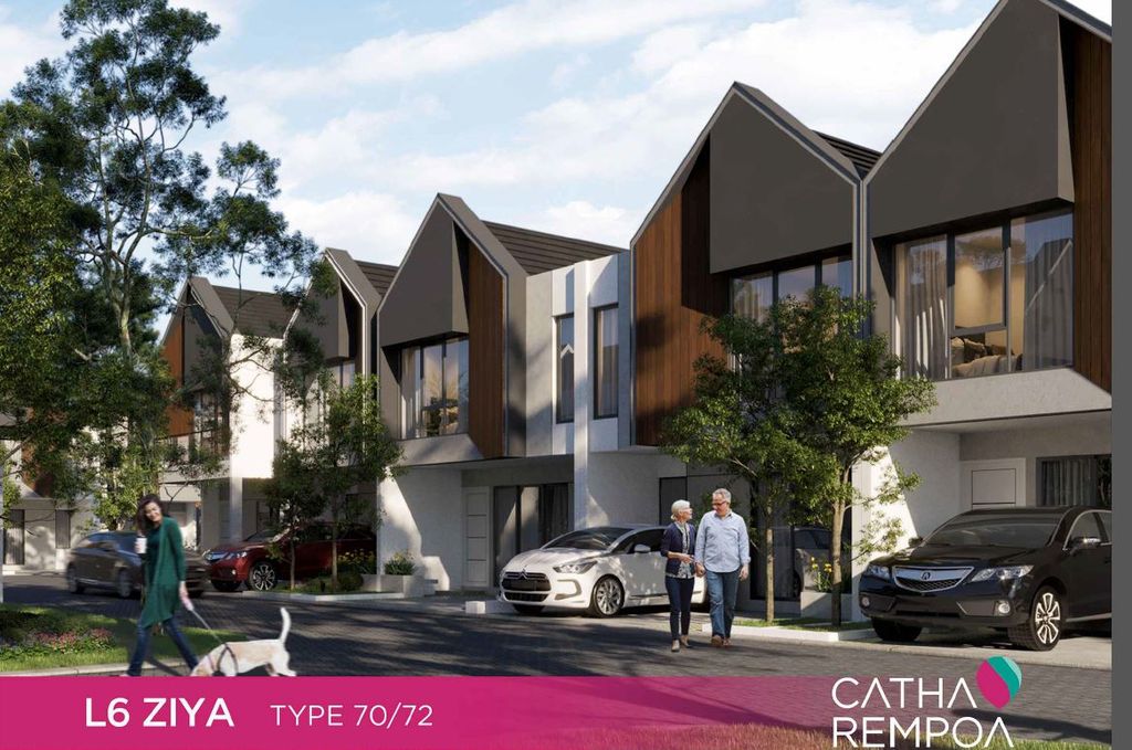 foto tampak rumah tipe L6 ZIYA 70-72 perumahan CATHA REMPOA