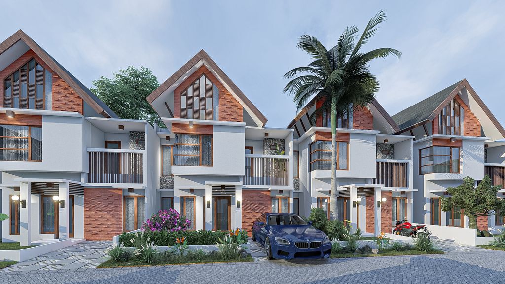 foto tampak rumah tipe BOULEVARD 34 perumahan Jawara Land
