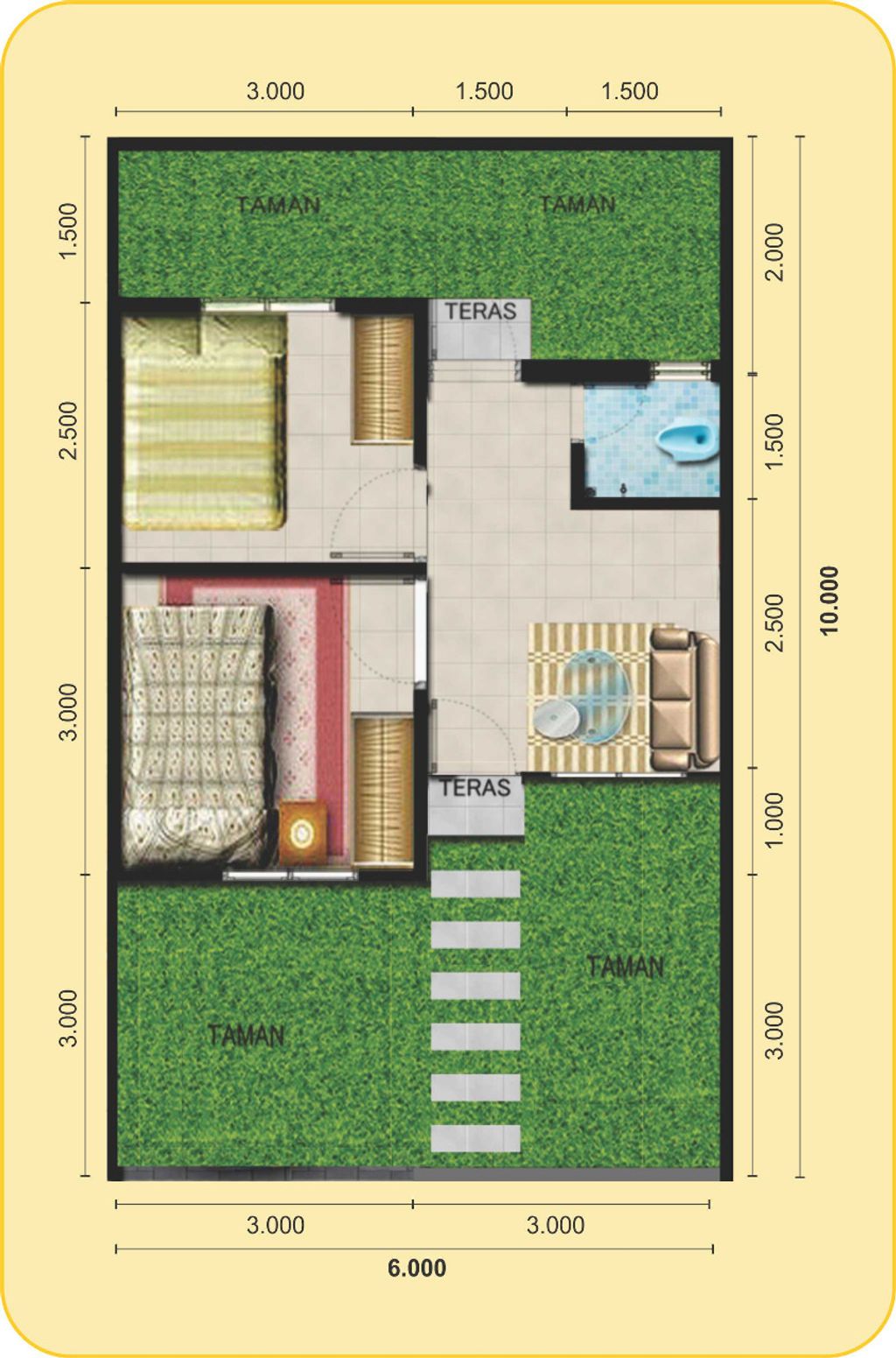 foto denah rumah tipe lotus perumahan DUTA HARMONI (Tahap 2)