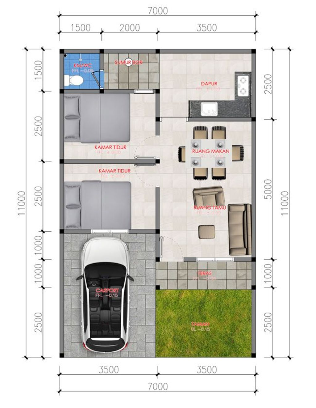 foto denah rumah tipe 50 perumahan SAFIRA RESIDENCE TAHAP 2