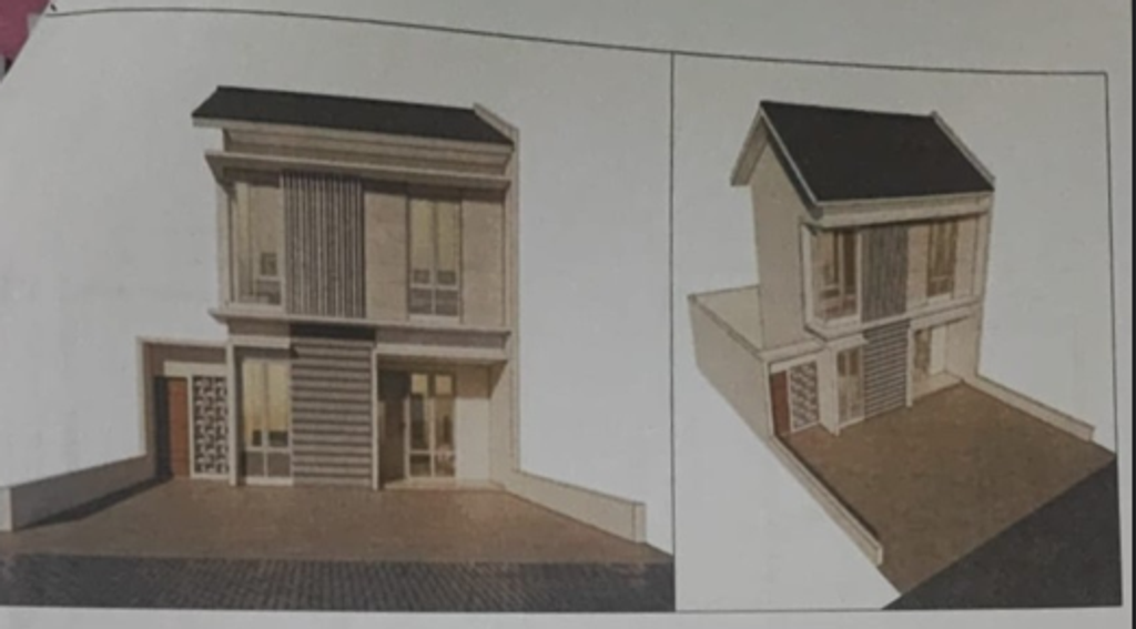 foto tampak rumah tipe 54/112 perumahan QUEEN GARDENIA BOULEVARD