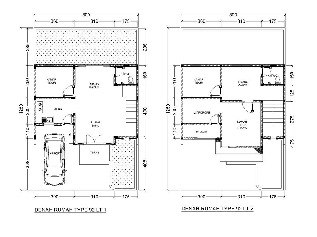 foto denah rumah tipe Emerald 92 perumahan Permata Bangunjiwo Regency