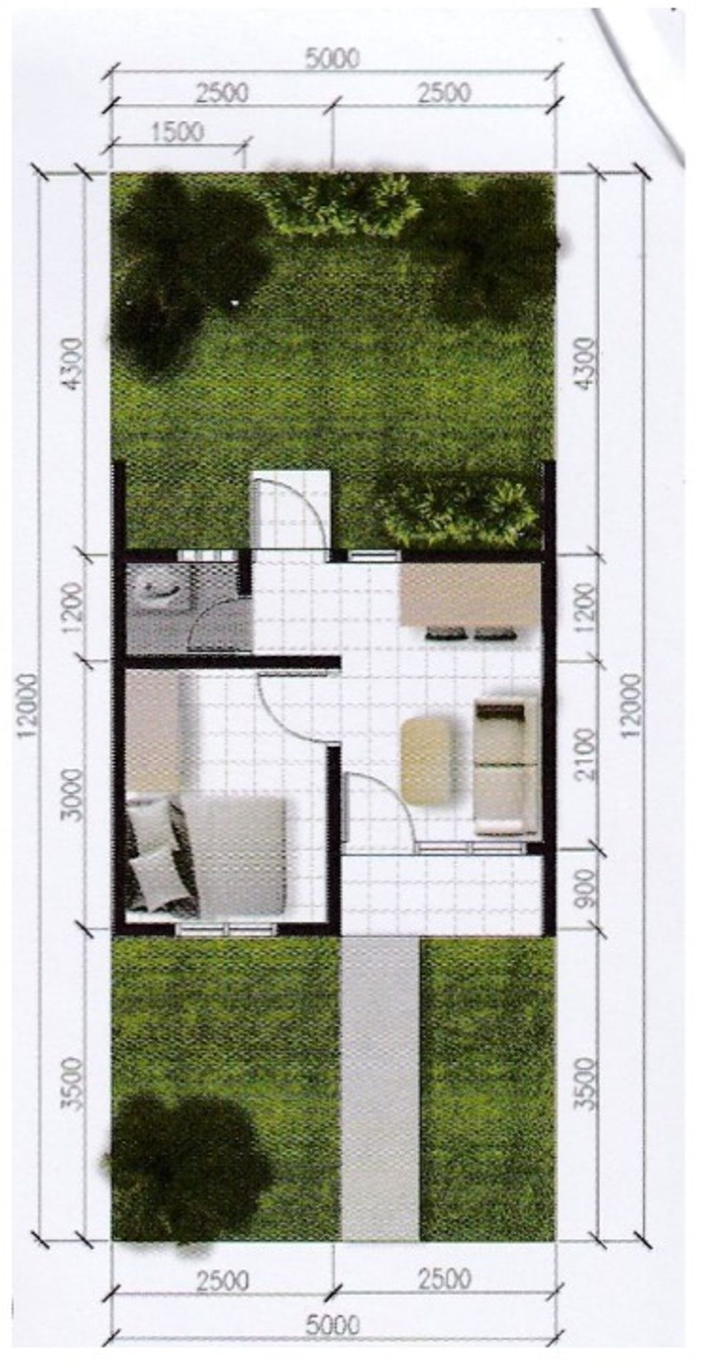 foto denah rumah tipe BERANDA GANESHA 2 perumahan TAMAN GANESHA