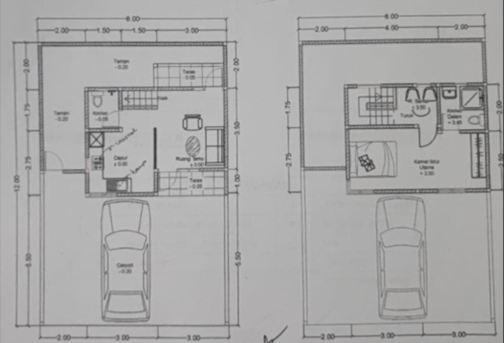 foto denah rumah tipe 54/112 perumahan QUEEN GARDENIA BOULEVARD