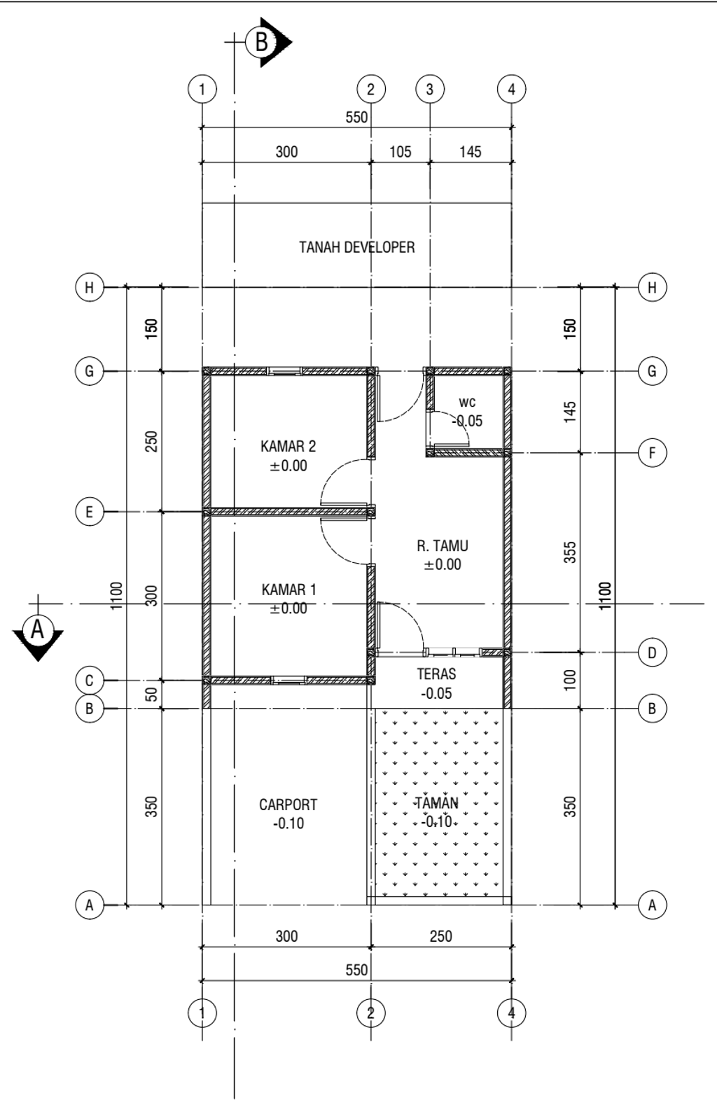 foto denah rumah tipe 30/60 perumahan GRAHA MANDIRI PABEAN