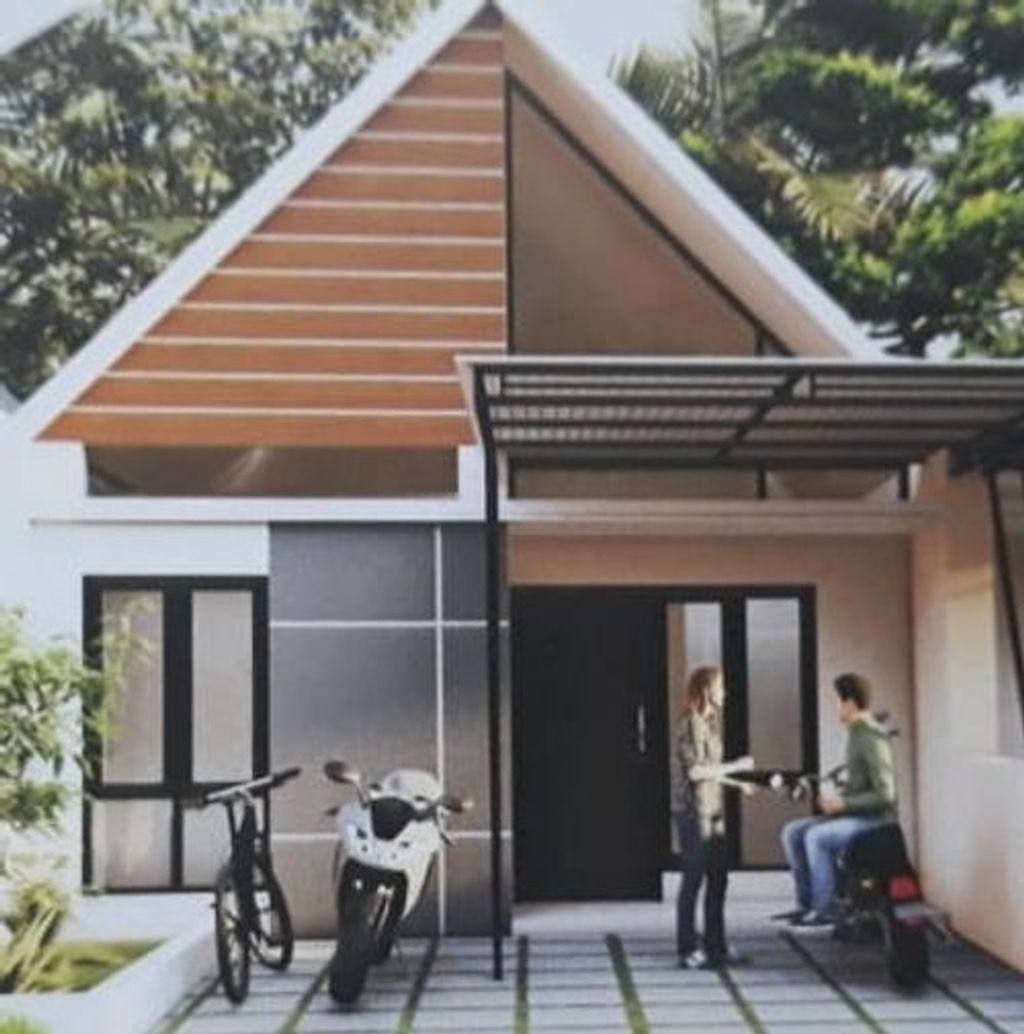 foto tampak rumah tipe 34/66 perumahan QUEEN CEMPAKA