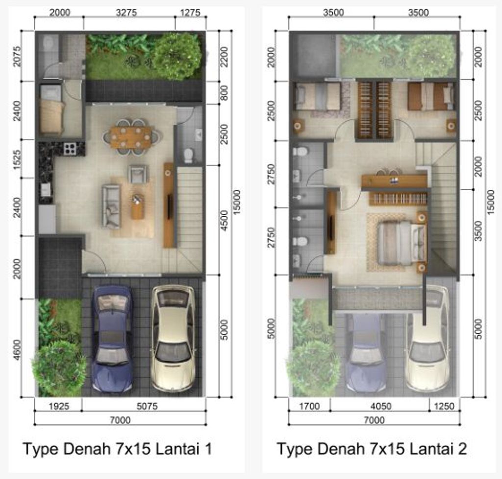 foto denah rumah tipe CINNAMON perumahan CLUSTER DAMMARA GRAHA RAYA