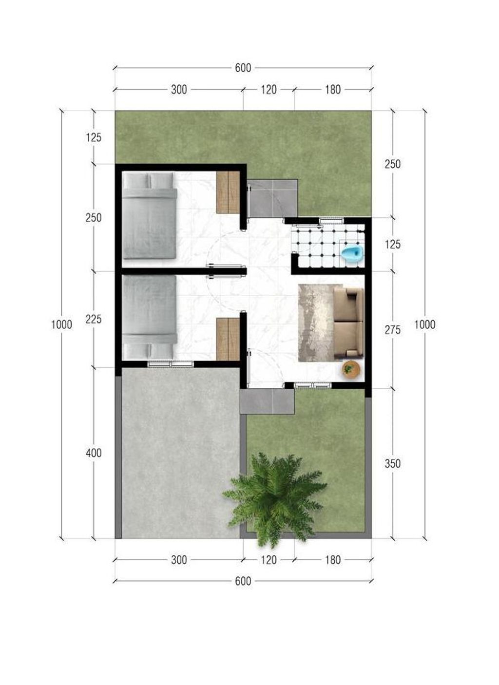 foto denah rumah tipe 30/60 perumahan de WIRA GREEN VIEW