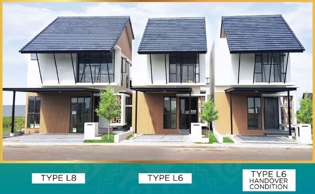 foto tampak rumah tipe L8 perumahan Jakarta Garden City Mahakam