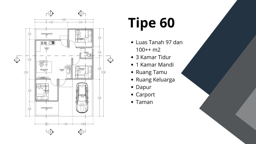 foto denah rumah tipe 60 perumahan Citra Kurnia Residence