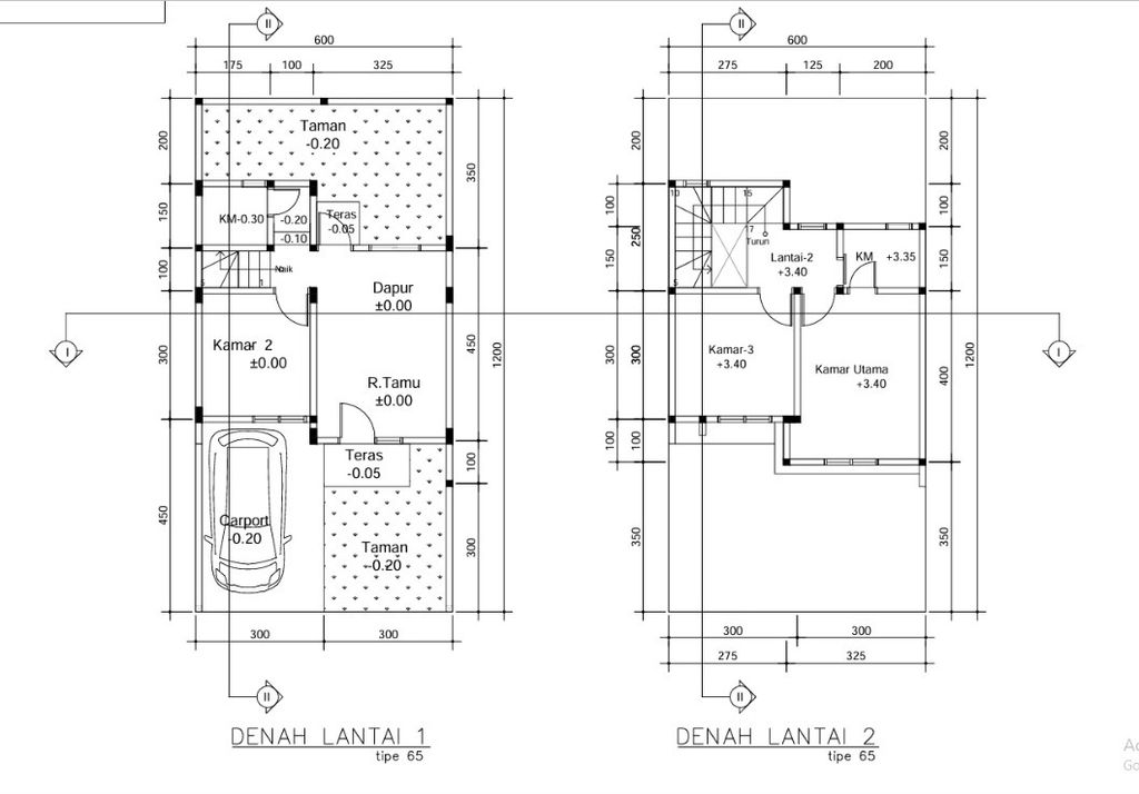 foto denah rumah tipe 65/72 perumahan GOLDEN RIVER