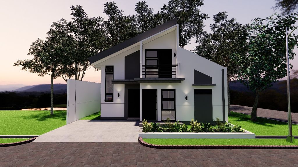 foto tampak rumah tipe 70 perumahan CASA PALMA