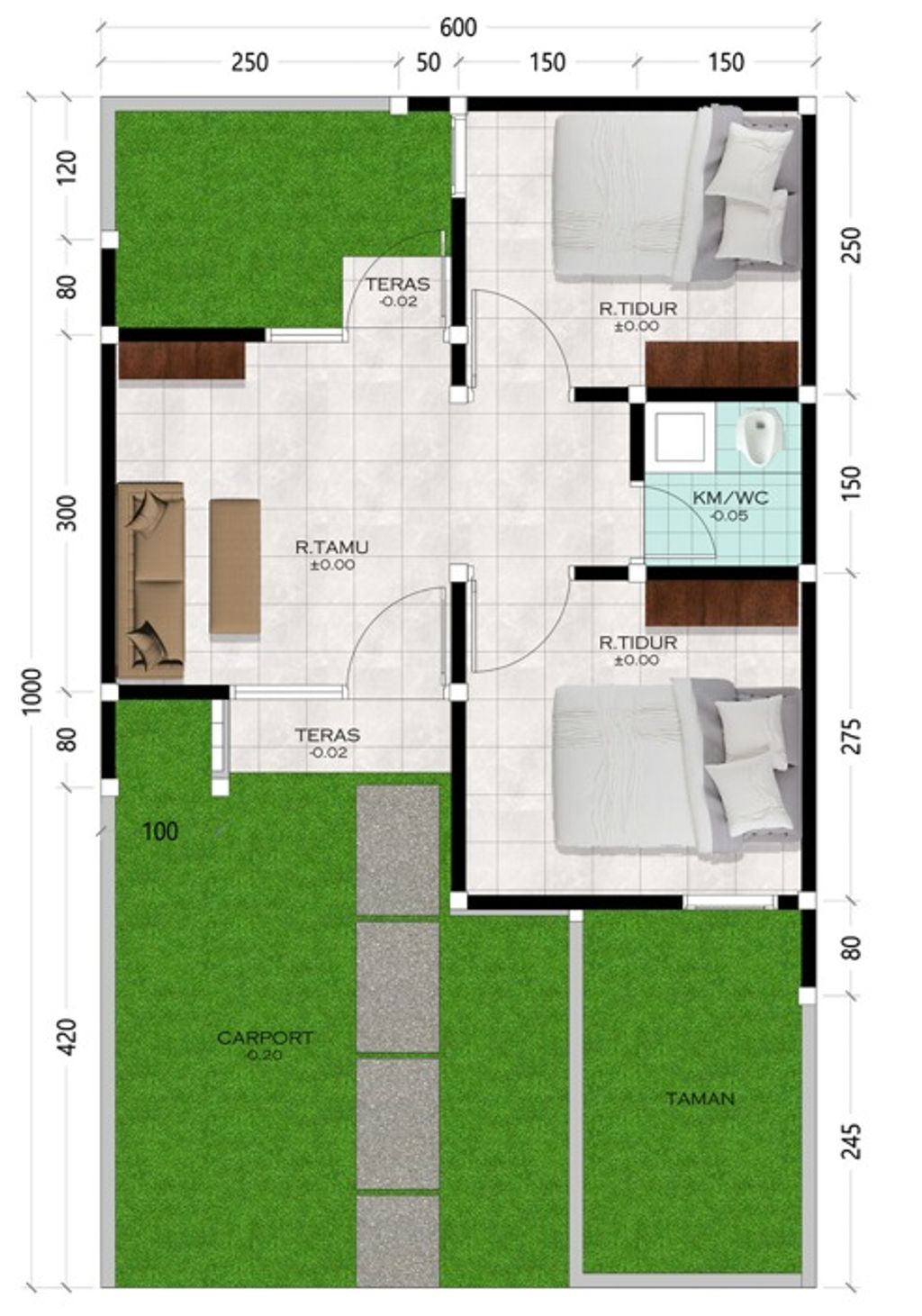 foto denah rumah tipe 30/60 (subsidi) perumahan BUANA SUBANG RAYA 2