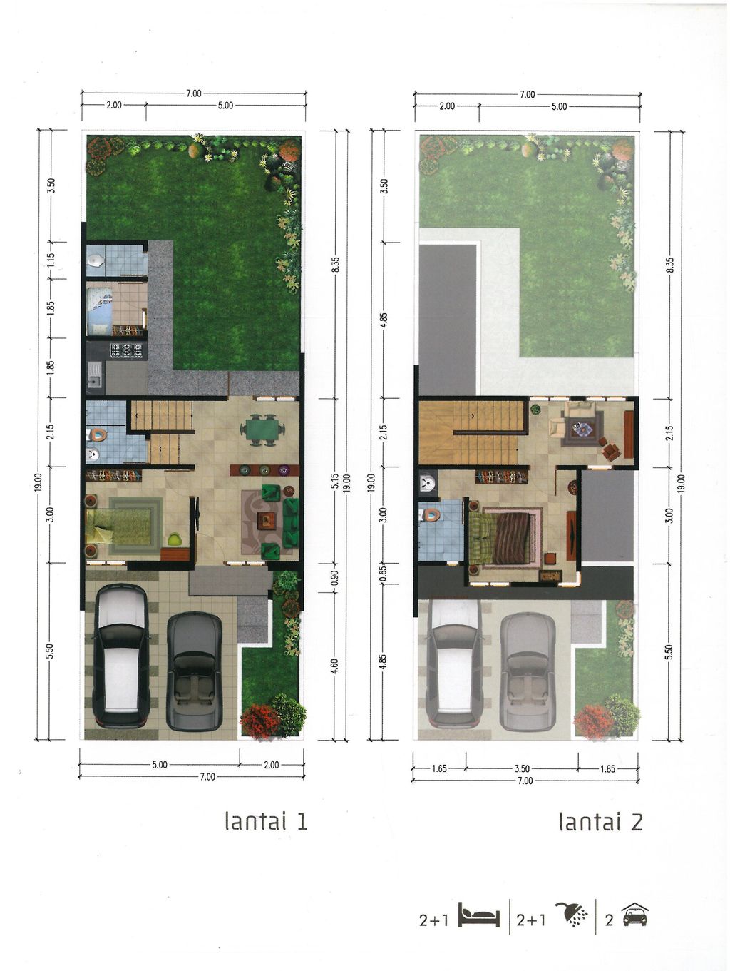foto denah rumah tipe PRASANNA perumahan SA7.15-22 CLUSTER SAMATA KHI