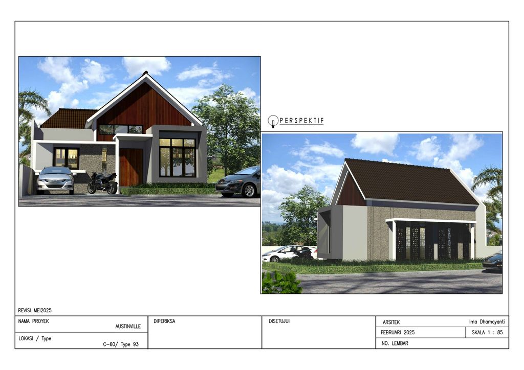 foto tampak rumah tipe T. 93 / 198 perumahan Perumahan AUSTINVILLE Tahap III