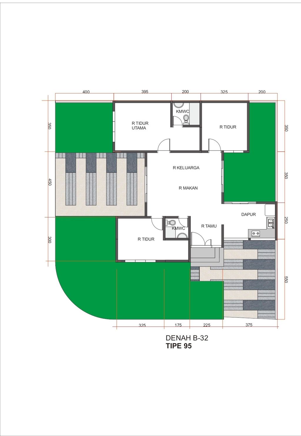 foto denah rumah tipe T. 95/226 perumahan Perumahan AUSTINVILLE Tahap III