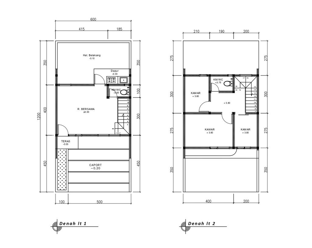 foto denah rumah tipe 60 Compact 3 Kamar HC (567) perumahan G-Land Katapang Residence 1