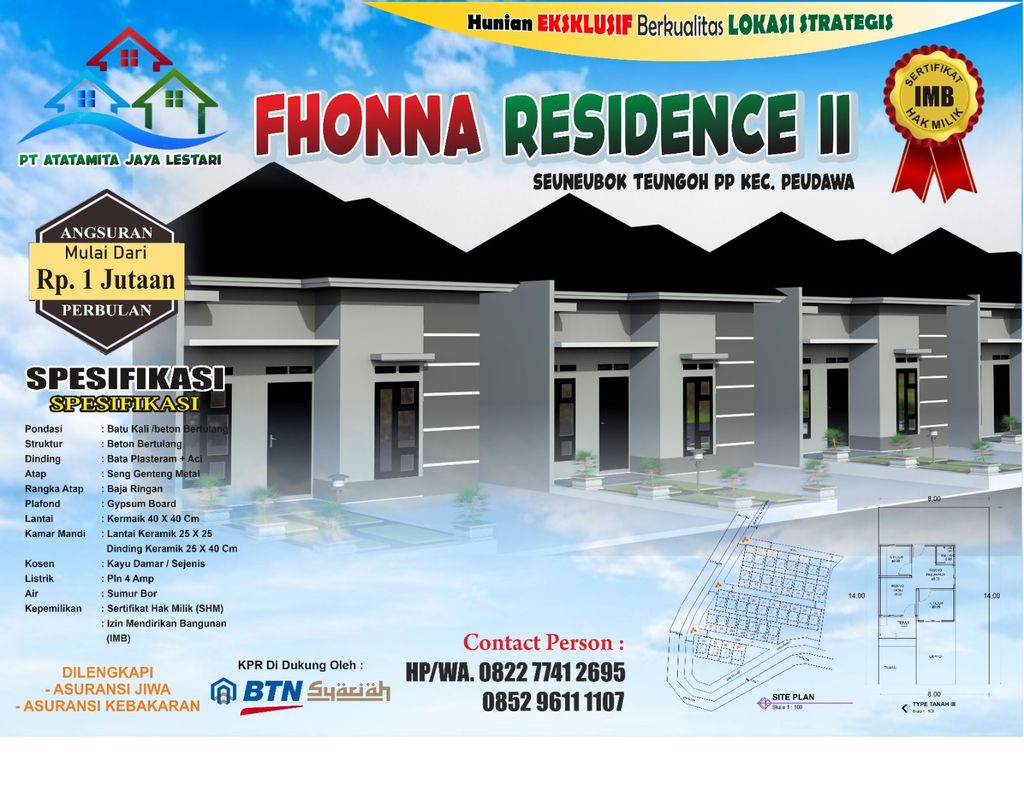 foto tampak rumah tipe 36 perumahan PERUMAHAN FHONNA RESIDENCE II