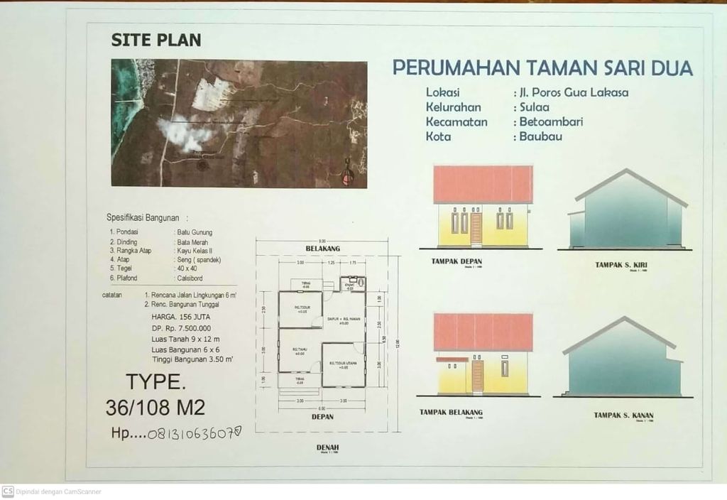 foto denah rumah tipe 36 perumahan GRIYA PESONA