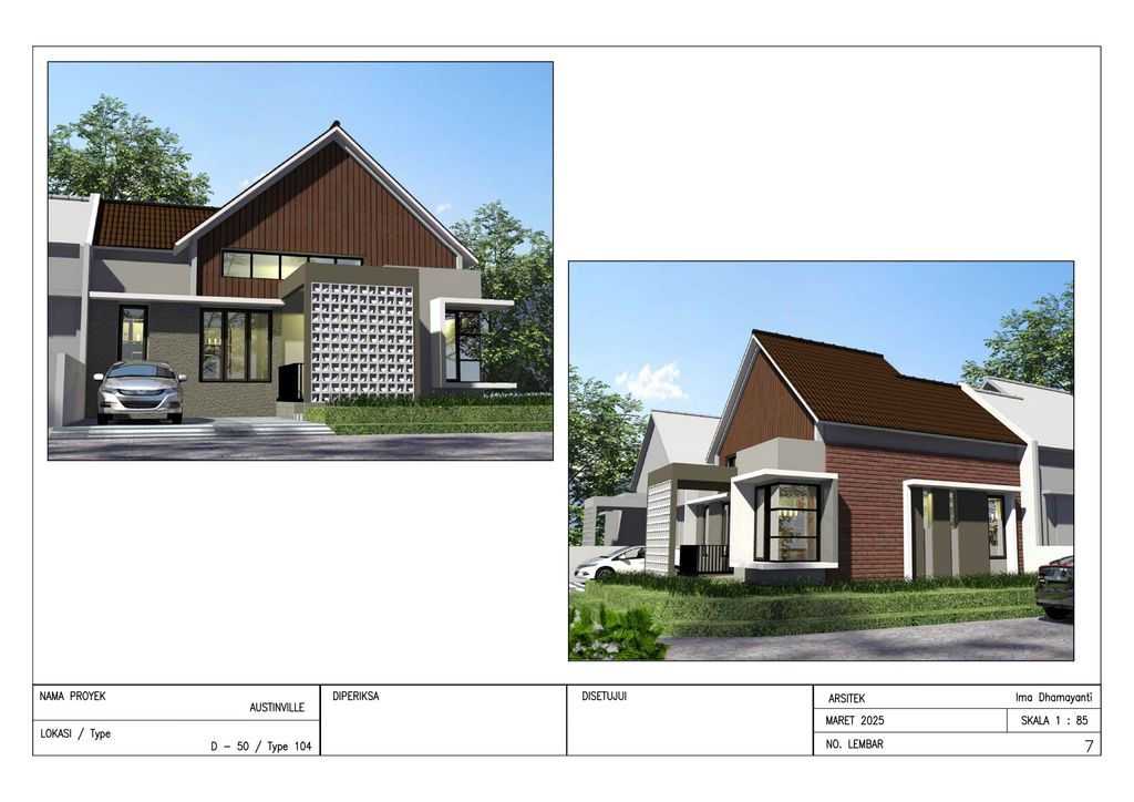 foto tampak rumah tipe T. 104 / 213 perumahan Perumahan AUSTINVILLE Tahap III