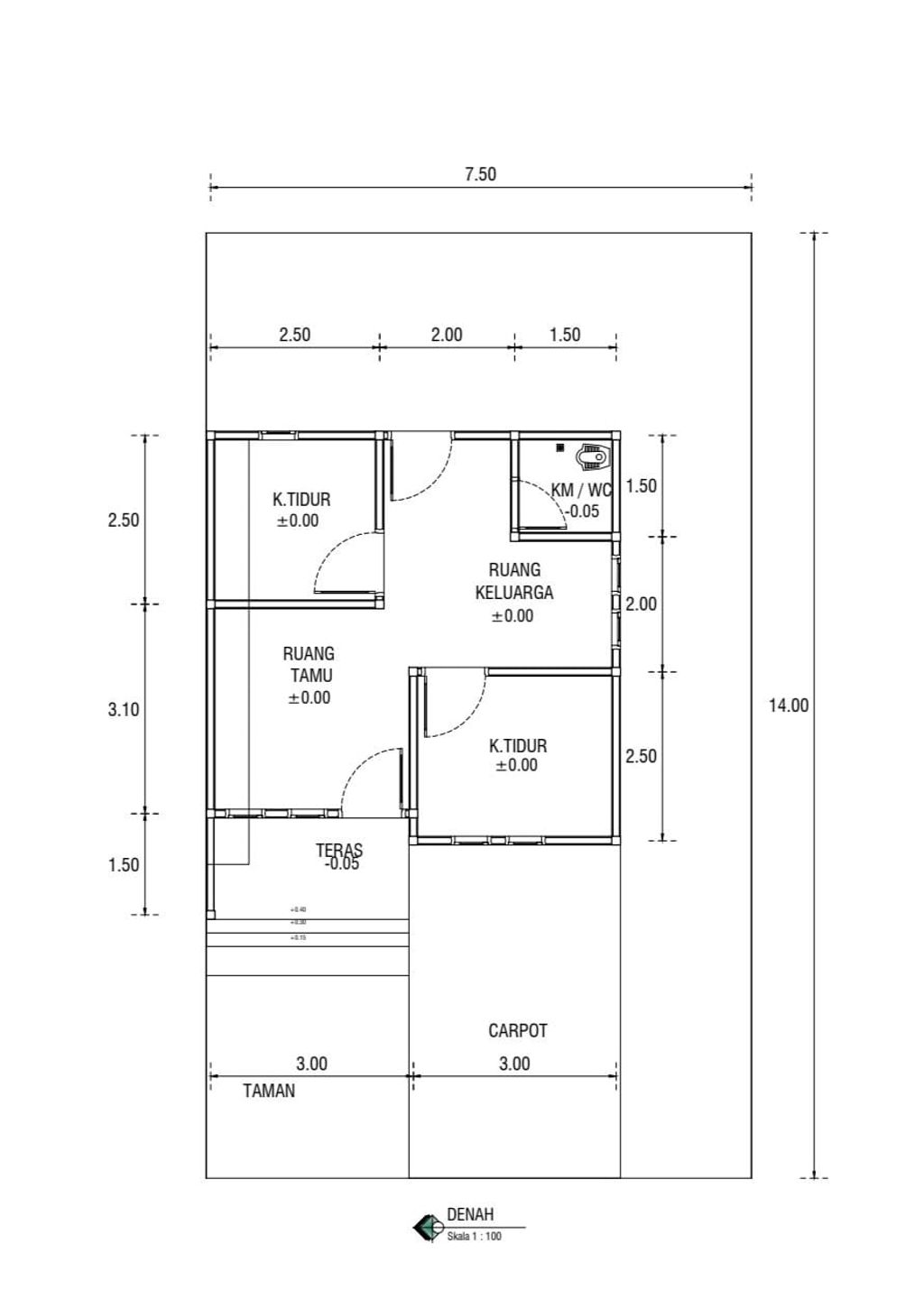 foto denah rumah tipe 36 perumahan PERUMAHAN FHONNA RESIDENCE II