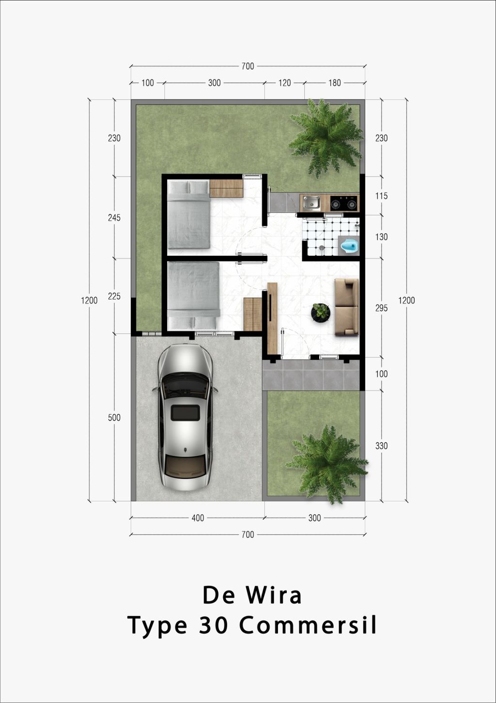 foto denah rumah tipe 40/84 perumahan de WIRA GREEN VIEW