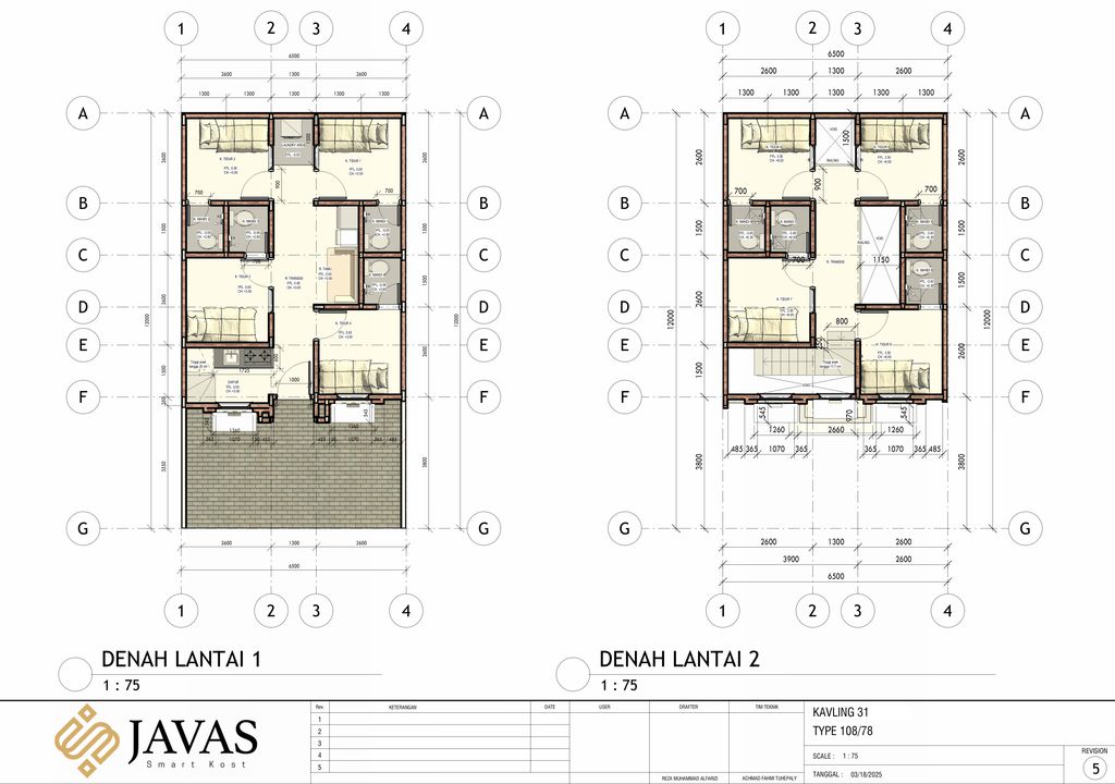 foto denah rumah tipe 108/78 perumahan JAVAS