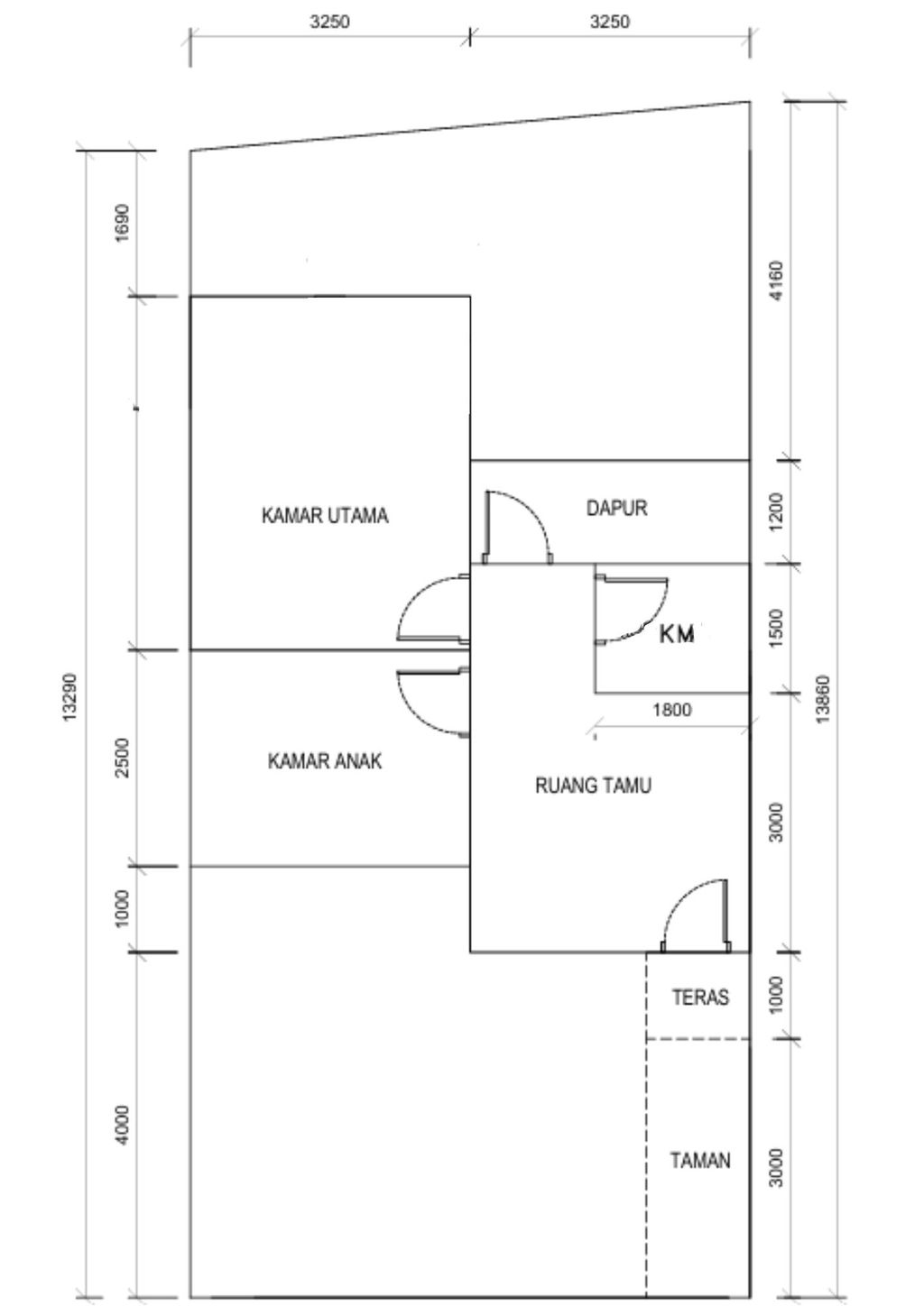 foto denah rumah tipe A (88/53) perumahan Sukodono Park Residence