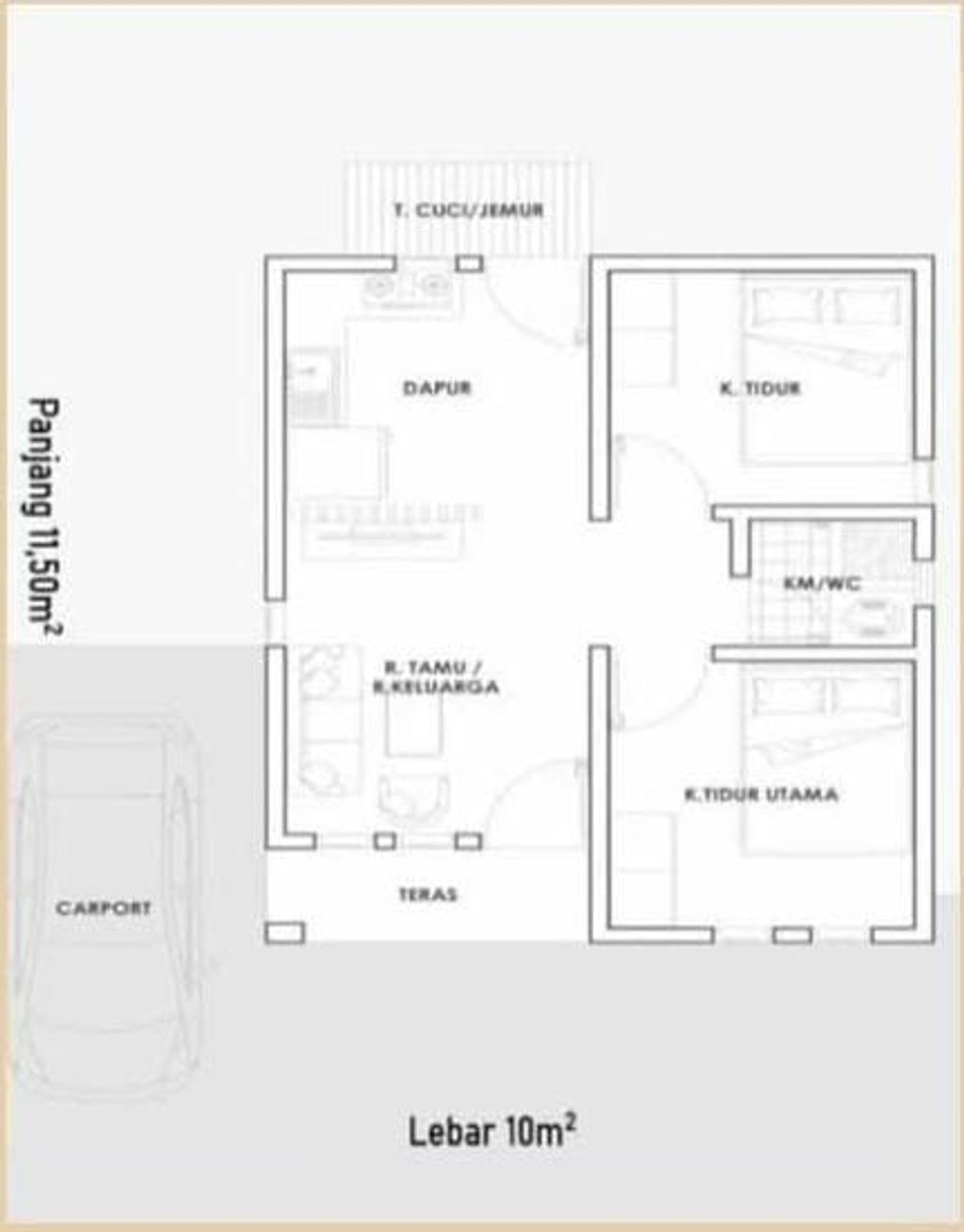 foto denah rumah tipe 36 perumahan RANIA RESIDENCE