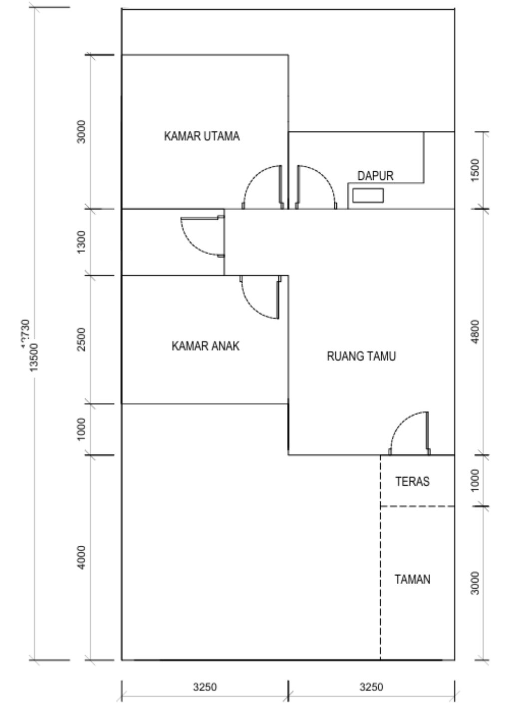 foto denah rumah tipe B (88/42) perumahan Sukodono Park Residence