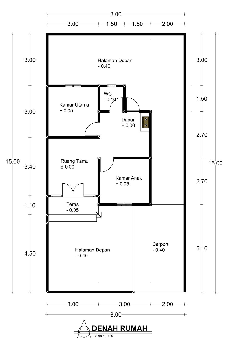 foto denah rumah tipe Rumah Subsidi 36 perumahan ALRIZKY REGENCY 1