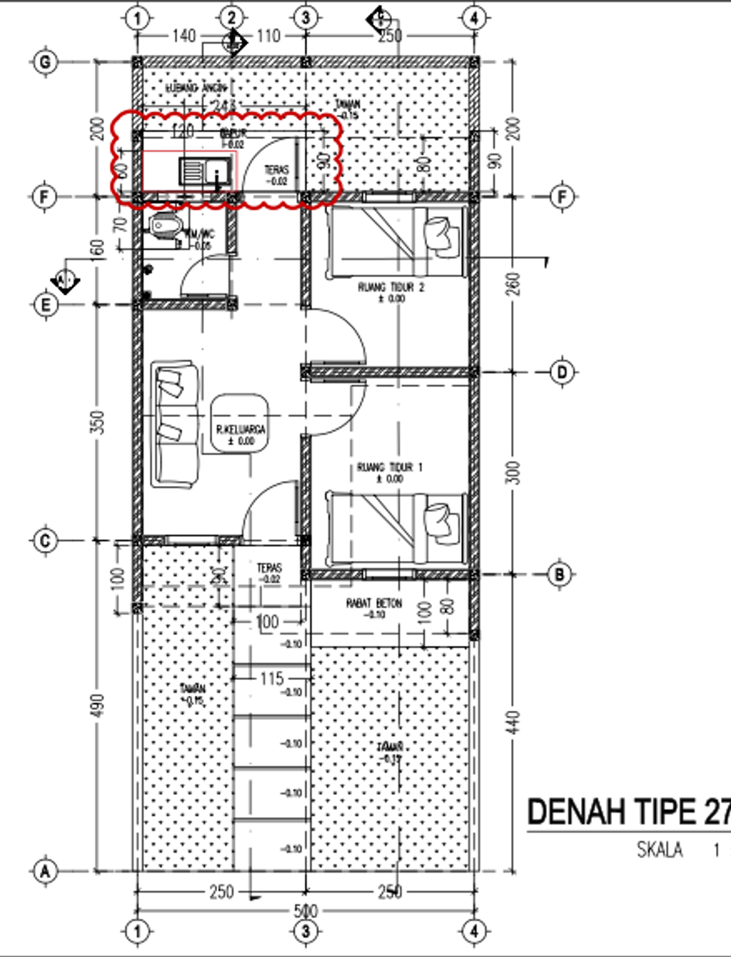 foto denah rumah tipe 27/95 perumahan PUSPA GRIYA thp2