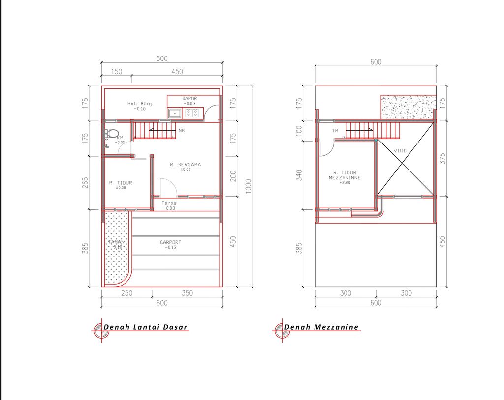 foto denah rumah tipe 36 Mezanin Modern (400) perumahan Cluster Beverly