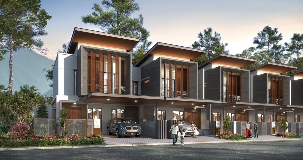 foto tampak rumah tipe RODNA C.01/02 perumahan CITRA SENTUL RAYA CLUSTER TIBER HIGHLAND