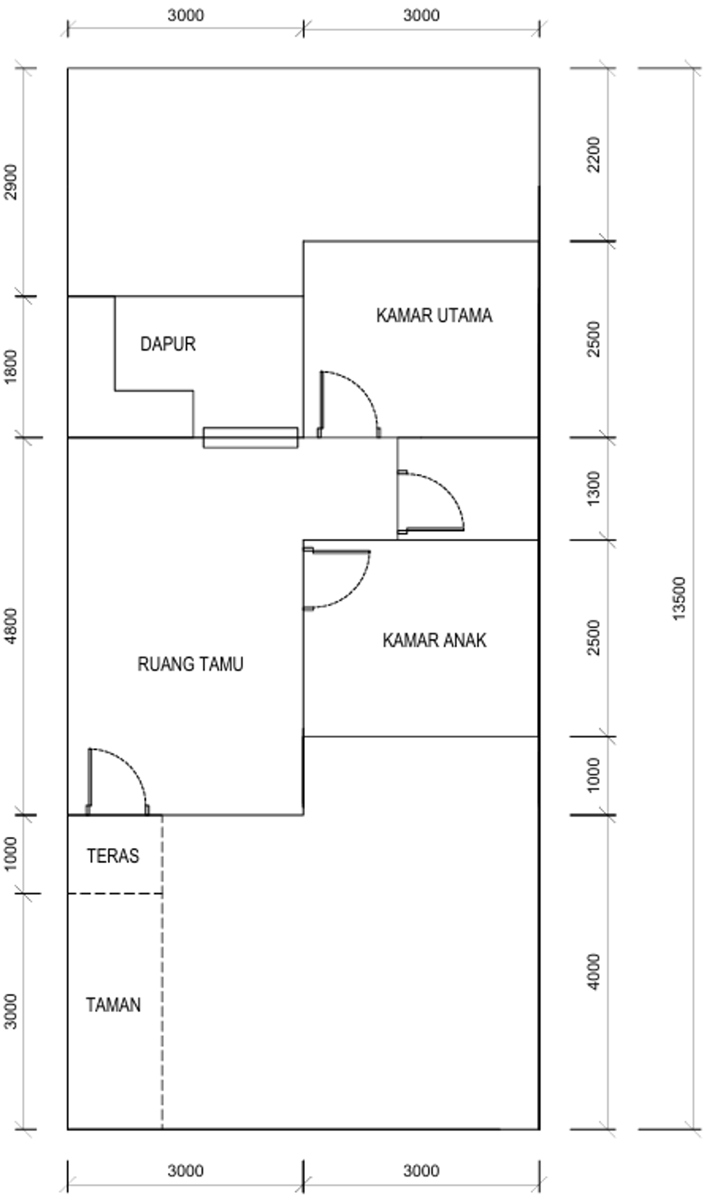 foto denah rumah tipe B (81/42) perumahan Sukodono Park Residence